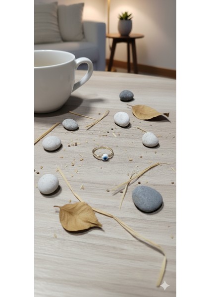 Beyaz Nazar Boncuğu Yüzük - Şans Getiren Uğur Takısı fırsatları