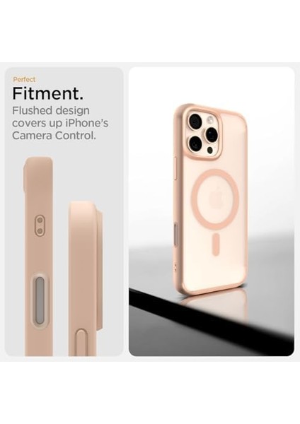 16 Pro ile Uyumlu Ince Magsafe Kılıf Ultra Hybrid T Kamera Butonu Sararma Karşıtı Duraclear Hava Kanalı Teknolojisi Askeri Sınıf Koruma Magfit Frost Rose Mat Kapak - ACS09071 fiyatları