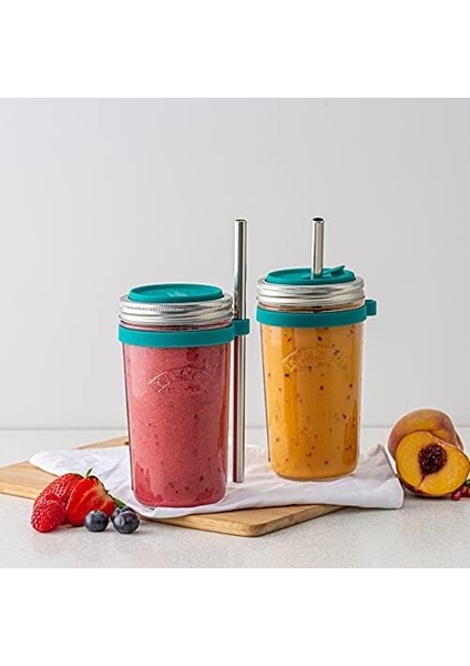 Yeniden Kullanılabilir Paslanmaz Çelik Hasır ile Cam Smoothie Yapma Seti modelleri