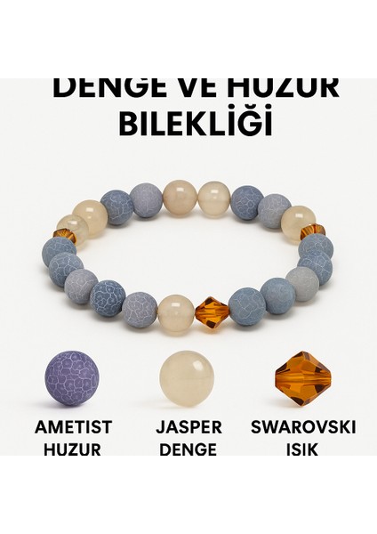 Orijinal Doğal Taş El Yapımı Enerji - Uyum - Denge Sağlayan Bileklik-49