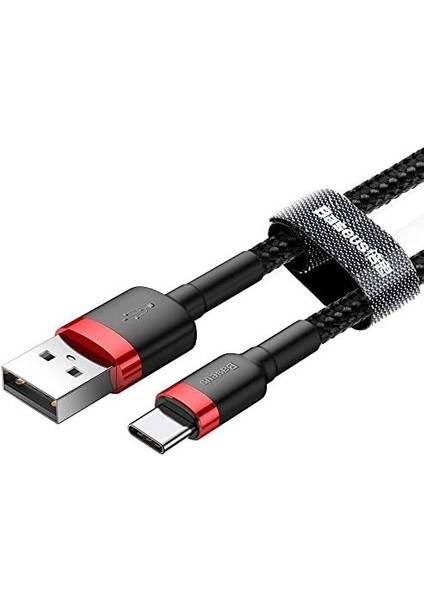 Cafule Serisi 2A 3 Metre Örgü Tasarım Type-C Data Şaj Kablosu Siyah modelleri