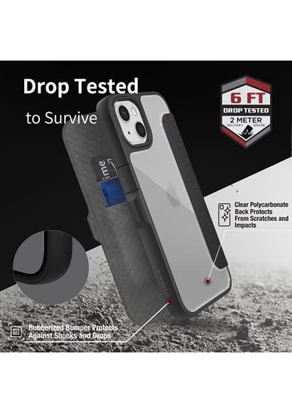 13 Ile Uyumlu Kılıf Vegan Deri Tasarımlı Şeffaf Kartlıklı Raptic Folio Serisi Kapak modelleri