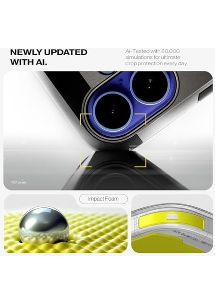 16 ile Uyumlu Ekstra Dayanıklı Magsafe Kılıf Tough Armor Ai Hava Kanalı Teknolojisi Askeri Sınıf Koruma Magfit Kickstand&apos;lı Gunmetal Çift Katman Kapak - ACS08215 fiyatları