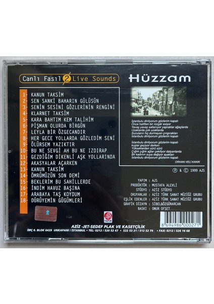 Hüzzam Canlı Fasıl CD (Orijinal Dönem Baskı Cd) fiyatları