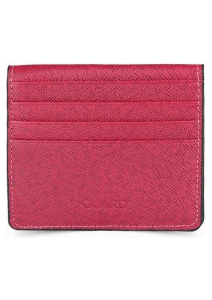 Guard Fuşya Saffiano Patlı Tasarım Deri Kartlık