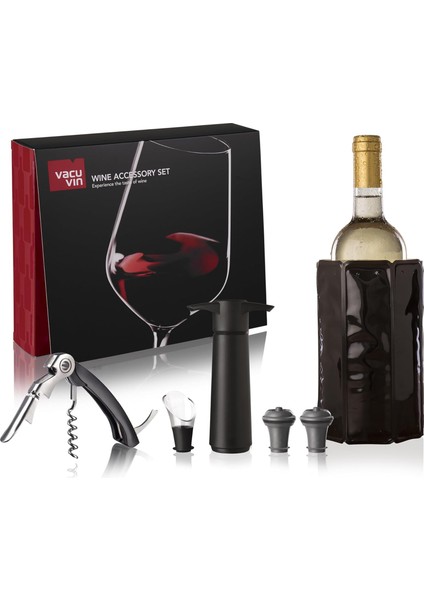 Vin Experience 6 Parçalı Şarap Seti, Şarap Pompası, Şarap Boşaltıcı, Garson Bıçağı, Yedek Tıpa, 68897606, Siyah