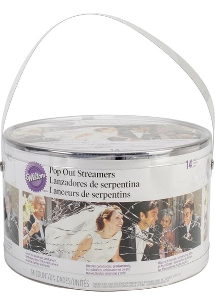 5073740001 No-Mess Pop Out Düğün Gönderme Flama Tüpleri, 14 Adet, Gümüş
