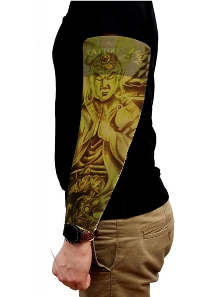 Çorap Dövme Giyilebilir Kol Bacak Dövmesi Likralı 2 Adet Model 4 ( Lisinya )