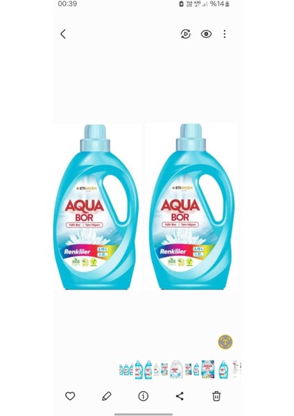 Aquabor Sıvı Çamaşır Deterjanı Renkliler Için 66 Yıkama Doğal Mineralli.