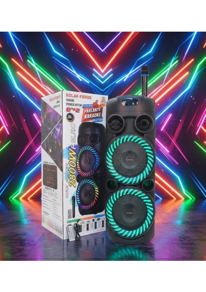 Kolav F2805 Ses Bombası Büyük Boy Party Box Bluetoot Hoparlör Speaker Taşınabilir Hoparlör 8 Inç fiyatları