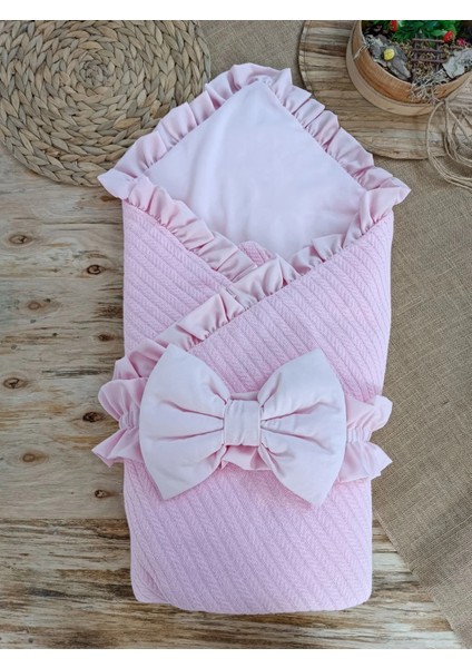 Yenidoğan Tericotton Kumaş Multi Mevsimlik Bebek Battaniyesi Kundak Pembe