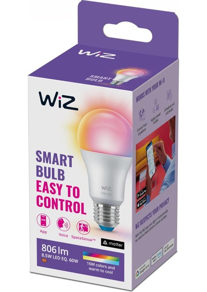 60W Renkli Akıllı Rgb Ampul A60 E27