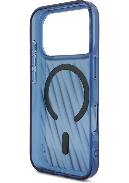 iPhone 17 Pro Uyumlu Kılıf Tumı Orjinal Lisanslı M-Safe Şarj Özellikli Transparan Kapak Mavi