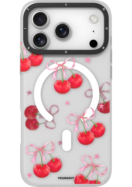 iPhone 17 Pro Uyumlu Kılıf M-Safe Şarj Özellikli Airbagli Youngkit Sweathart Serisi Kapak Kırmızı