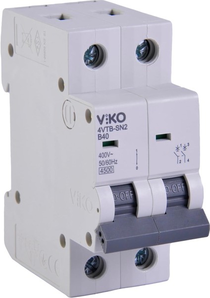 4VTB-2B40 Otomatik Sigorta 4,5ka B Tipi 2 Kutup 40A