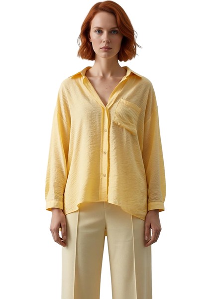 Kadın Düşük Kollu Dokulu Dokuma Gömlek Rahat Kesim Günlük Şıklık Sunan Bir Seçenek Estetik fırsatları