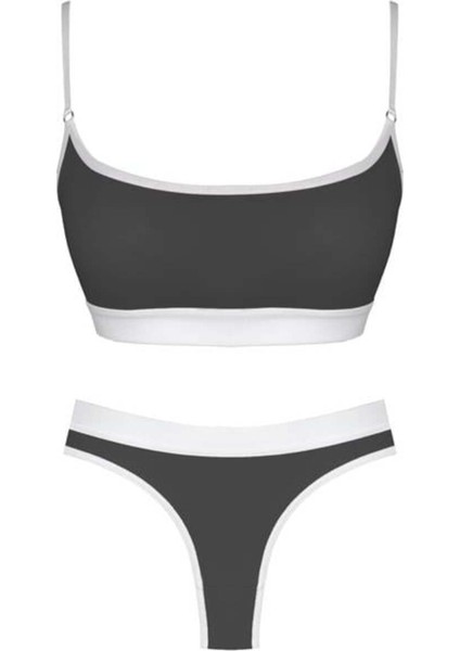 Siyah Pamuklu Lastik Detaylı Ayarlanabilir Askılı Kadın Sütyen Takımı modelleri