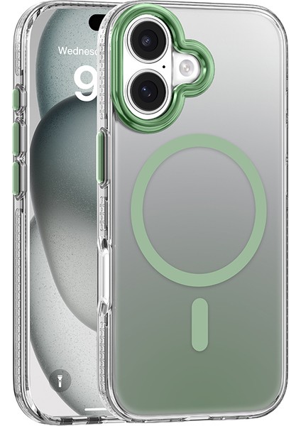 iPhone 17 Uyumlu Kılıf M-Safeli Sararmaya Karşı Dayanıklı Mutural Icesense Serisi Kapak Açık Yeşil