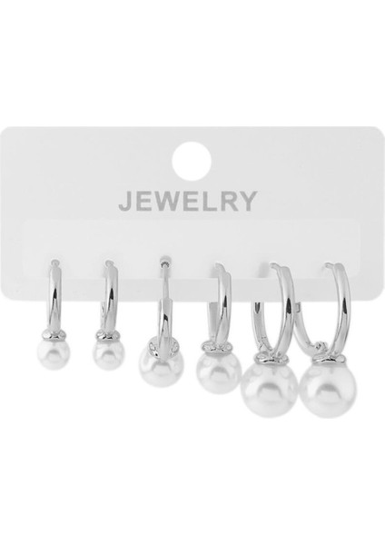 Altılı Set Küpe Silver