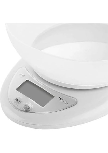 B-05 Mutfak Terazisi (5kg / 1gr) Tartı Kilo Ölçer Beyaz / 5 kg Kap Hediyeli fiyatları