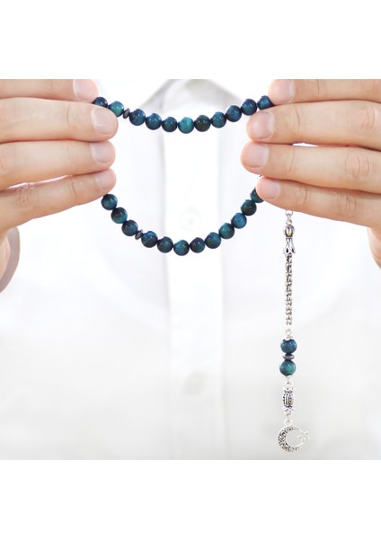 Kararmaz Metal Arnavut Zincir Püsküllü Küre Kesim Turkuaz Kaplan Gözü Doğaltaş Tesbih fırsatları