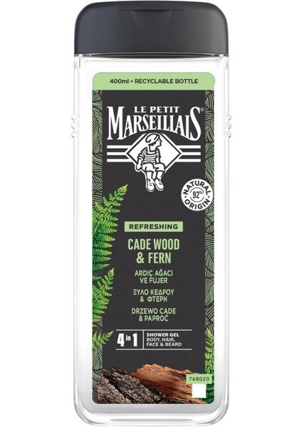 Le Petit Marseillais Men Ardıç Ağacı ve Füjer Duş Jeli 400 ml