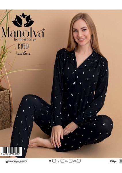 Milan Düğmeli Uzun Kol Pijama Takım