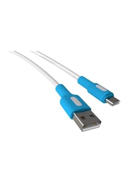 USB A-C Hızlı Şarj Kablosu (Beyaz + Beyaz/mavi Uç) (150 Cm) fiyatları