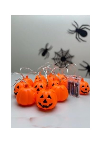 Bayramı Halloween Pilli Balkabağı LED 12 Li modelleri