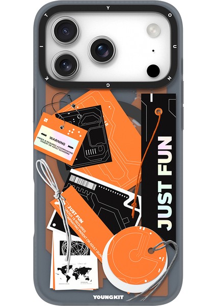 iPhone 17 Pro Uyumlu Kılıf M-Safe Şarj Özellikli Youngkit Different Dimension Serisi Kapak Turuncu