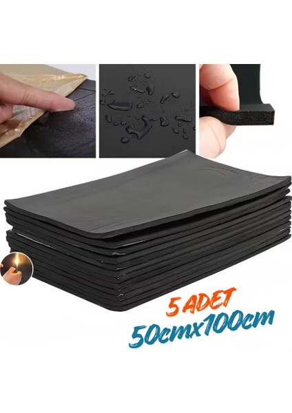 Araç Oto Kaput Kapı Taban Davlumbaz Ses Yalıtım Malzemesi 6mm Kauçuk 50CMX100CM 5ADET