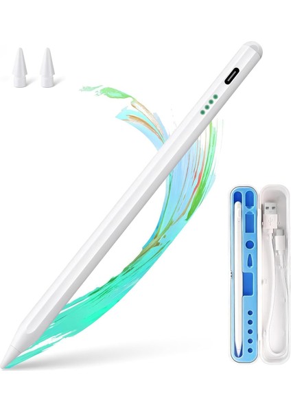 Tüm Cihazlara Uyumlu Tablet ve Telefon Için Çizim & Yazı Kalemi - Tabletler Için Dokunmatik Stylus Kalem - Eğim Özelliği - Geçikme Yok 2 Adet Yedek Uç ve Özel Taşıma Kutusu Ile Birlikte