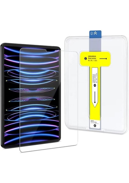 Tablet Ile Uyumlu Hizalama Aparatlı ve Takılırken Camın Altında Kesinlikle Toz Bırakmayan Darbelere Karşı Ekstra Güçlü Ekran Koruyucu Cam (Galaxy Tab S9 Plus/s9 Fe Plus)