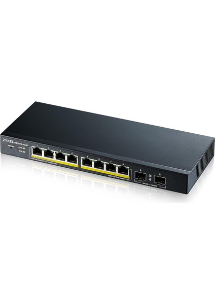 8-Port 10/100/1000 Gigabit Poe Switch | Smartmanaged | Masaüstü/duvar Tipi ve Fansız | 8 Poe + Bağlantı Noktası | 77 Watt | 2 Sfp Bağlantı Noktası | Vlan, Igmp, Qos