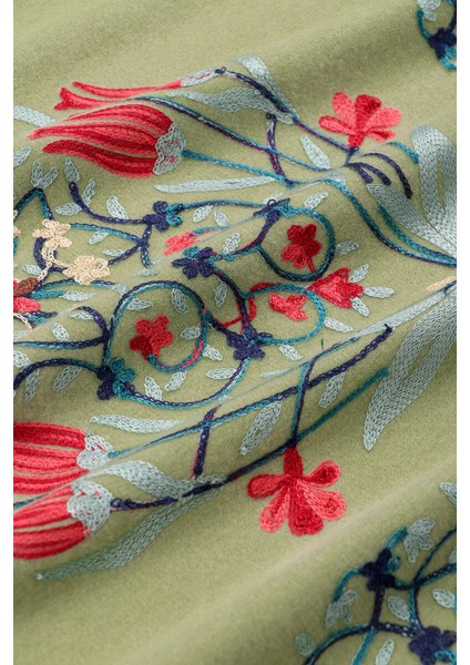 Açık Yeşil Nakışlı Kışlık Şal fırsatları