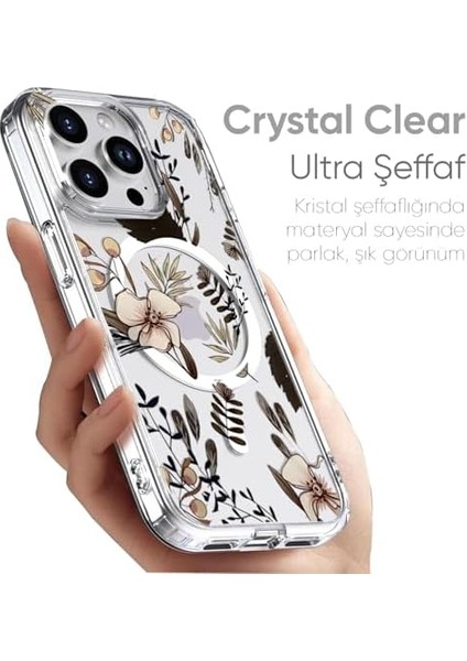 16 Pro Için Serisi ile Uyumlu Göz Alıcı ve Şık Tasarımlı Çiçek Desenli Silikon Kılıf Kapak (Brown, 16 Pro) modelleri