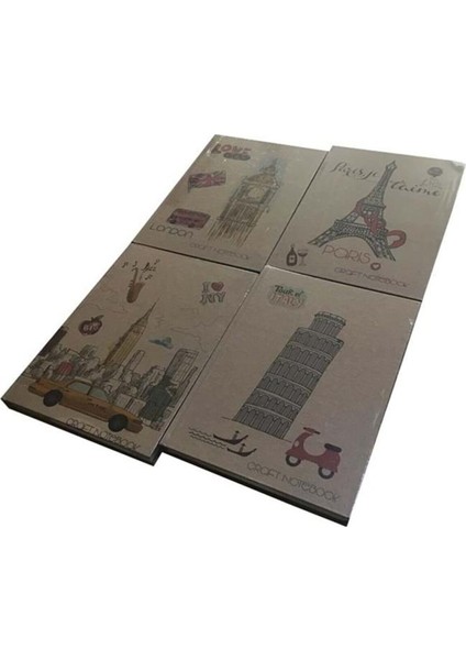 Liz Defter Kraft Kapak 20X28 Kitap Kağıdı 144 Yp Kareli