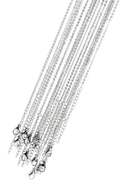 Çelik Kolye Silver 12' Li