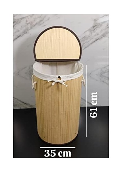 Yuvarlak Bambu Çamaşır Sepeti CL-6001-01 fiyatları