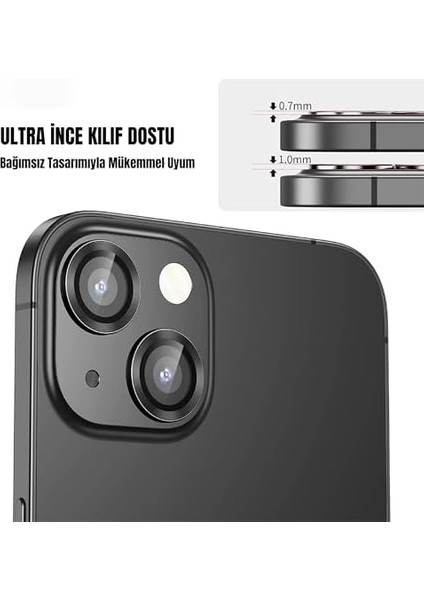 13 Için Kamera Iphone Alaşım Çerçeveli Tempered Glass Kamera Lens (Siyah) modelleri