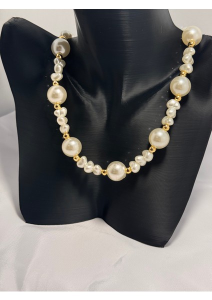 Barok Inci ve Büyük Inci Sıralı Kolye modelleri