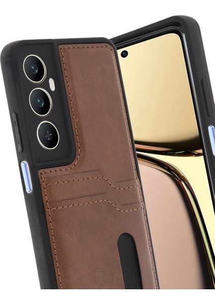 Realme C65 Sara Kartvizitli Deri Kılıf - Taba fiyatları