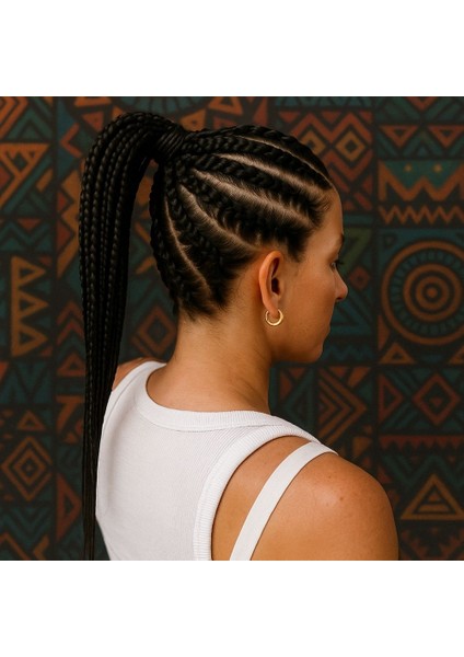 Siyah Örgülü At Kuyruğu Toka-Örgülü Saç Toka-Afro ve Rasta Model-Örgülü Lastikli Saç Toka