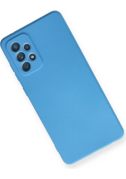 Samsung Galaxy A72 Kılıf Nano Içi Kadife Silikon - Mavi modelleri