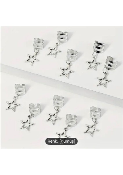 Gümüş Yıldız Saç Aksesuarı 10 Adet fırsatları