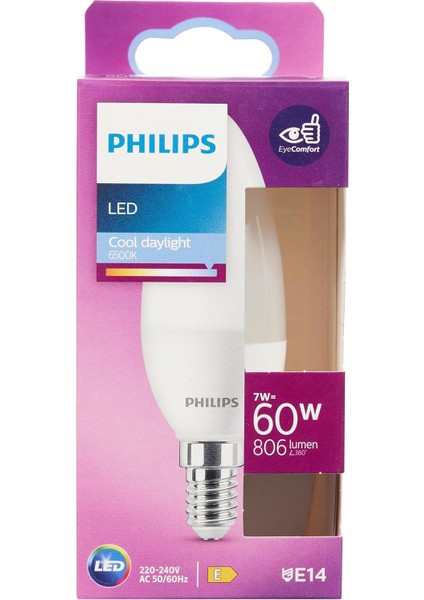LED 60W B38 E14 Mum Tipi Beyaz Işık Dim Edilmez Ampul