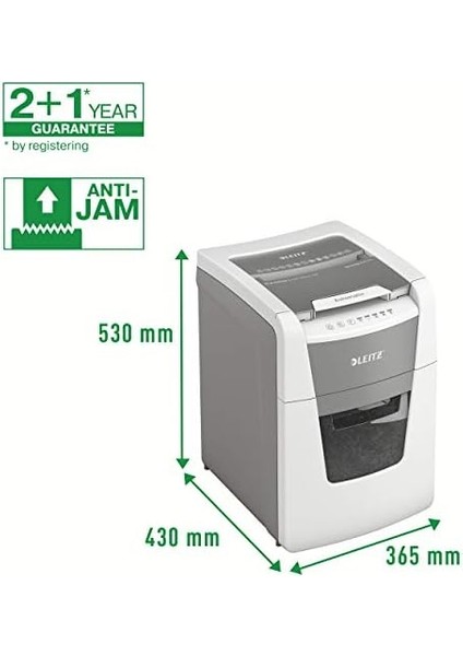 Iq Autofeed Küçük Ofis, Çapraz Kesim Evrak Imha Makinesi P4, Otomatik, 100 Sayfa, 34 Litre Atık Haznesi, Beyaz, 80110000 fiyatları