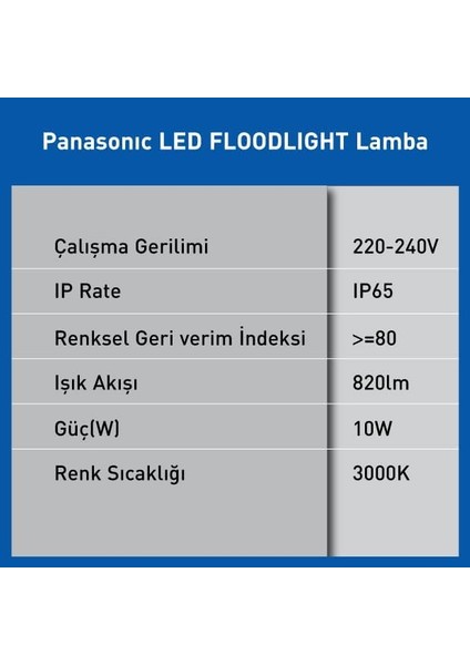 LED Projektör, Sıcak Beyaz Işık 10W 820LM 3000K fiyatları