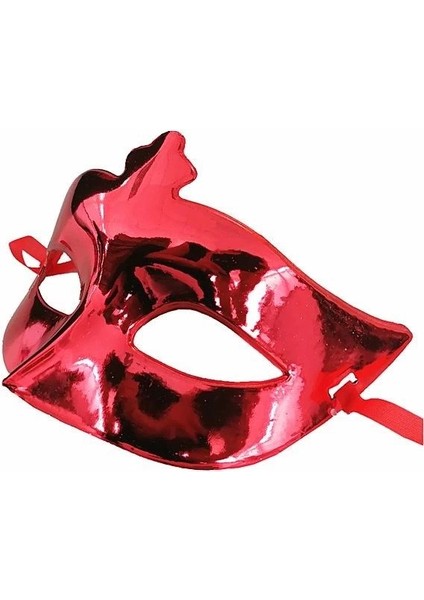 Kırmızı Renk Kostüm Partisi Ekstra Parlak Balo Maskesi 15X10 cm - Lisinya fiyatları