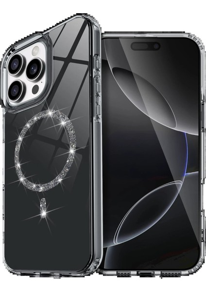 Apple iPhone 16 Pro Max Live Diamond Magsafe Kapak - Siyah